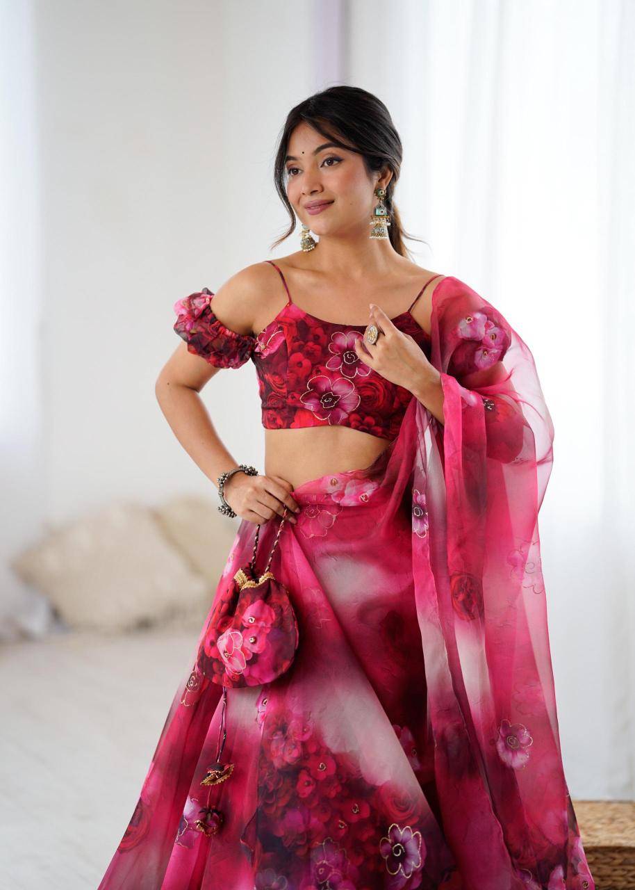 SC 318 Organza Wholesale designer lehengha choli dealer